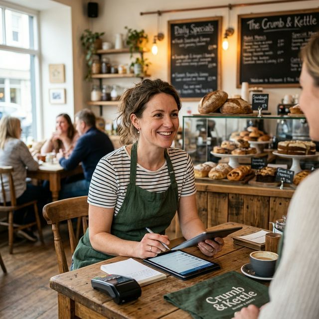 Local business owner smiling confidently — Euler helps small businesses get found online